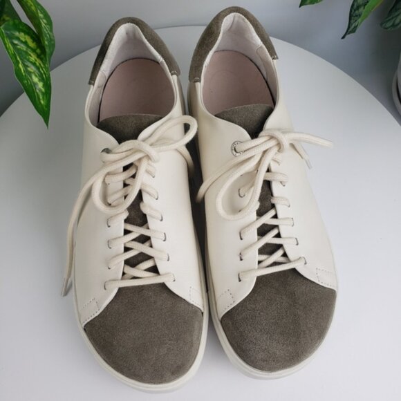 Birkenstock Bend Low Decon Pop Nubuck Leather Suede Taupe Eggshell NWOT sz 8 - Picture 9 of 13